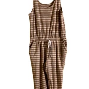 Aerie striped cream jumpsuit